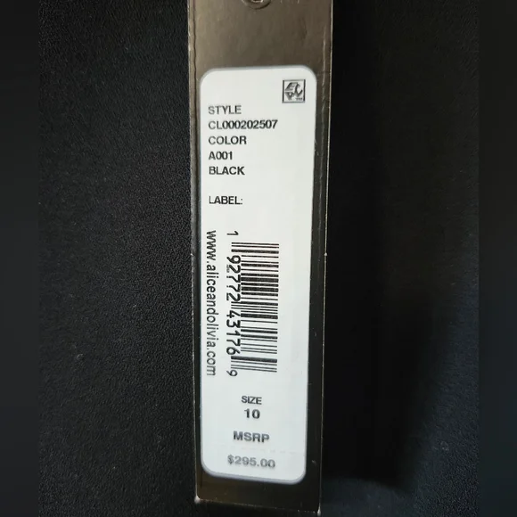 Alice & Olivia Black Sleevless Dress With Assymetrical Detail BNWT Size 10 - Picture 3 of 10